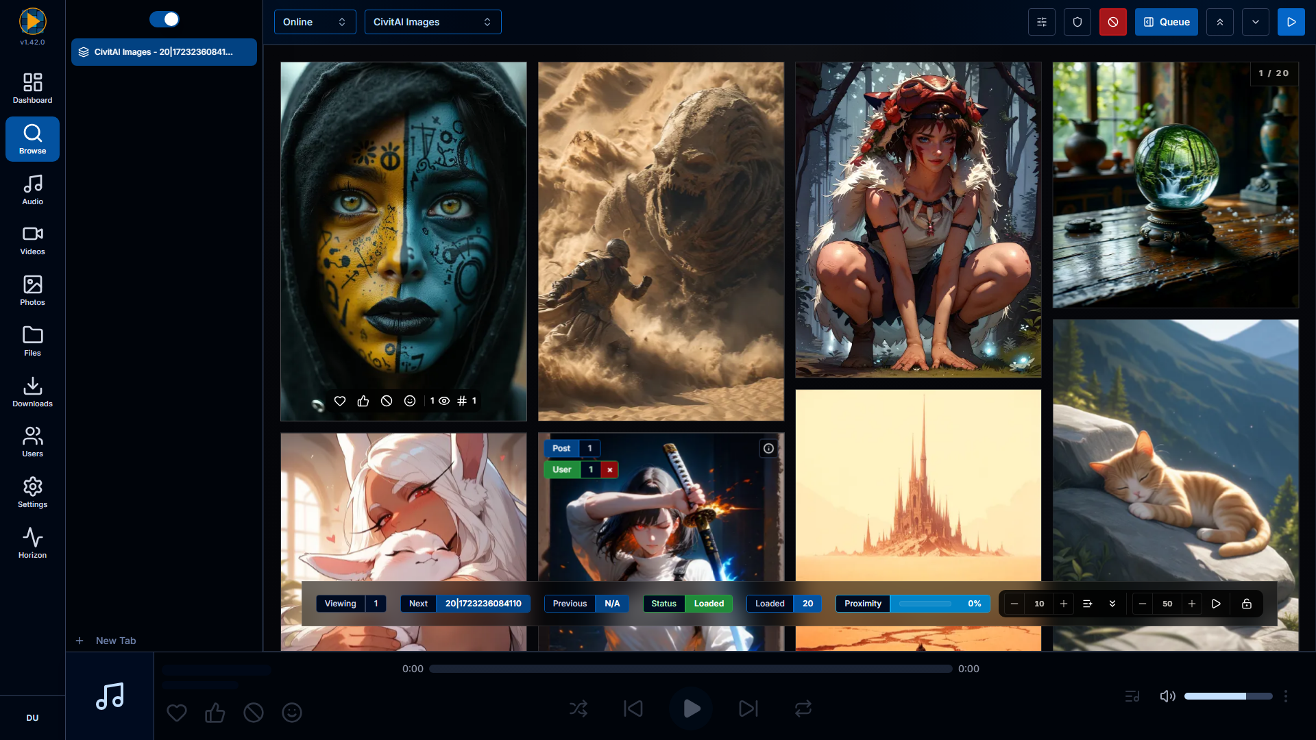 Browse grid sorted by most reactions